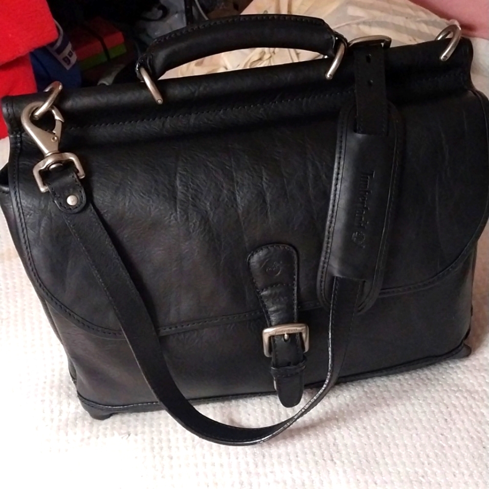 Timberland Leather Briefcase & Crossbody Strap